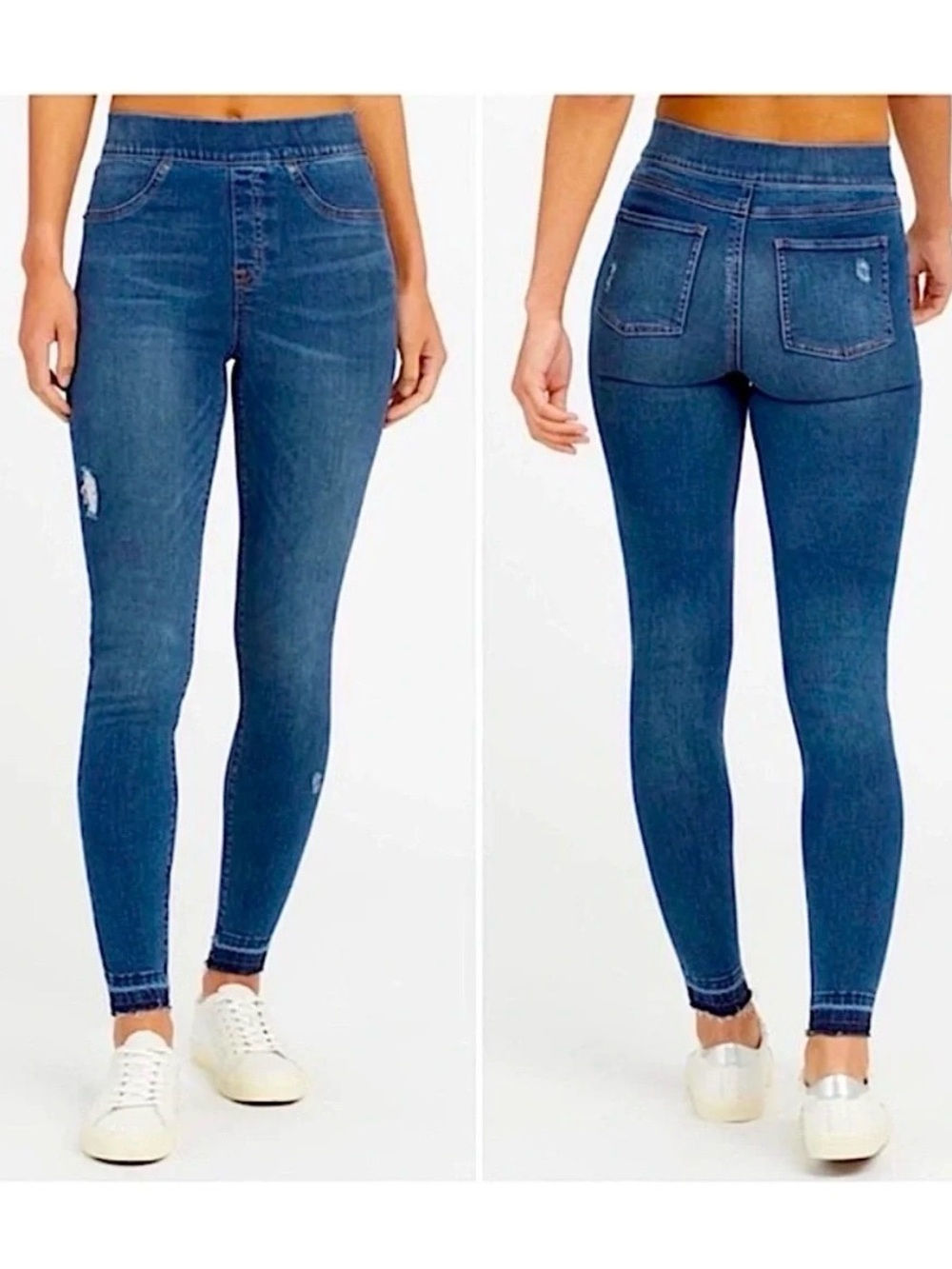 SPANX Distressed Skinny Pull On Jeans size Large long